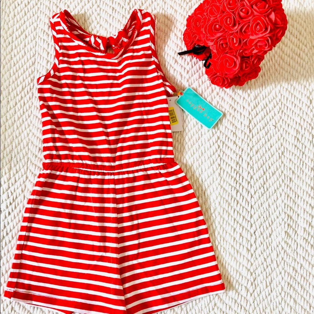 Copper Key Red Striped Jumper for Girls Size 5 NWT